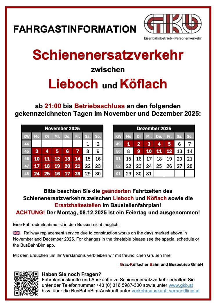 Sonderfahrplan
