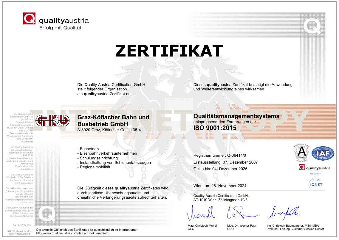 Qualitätsmanagementsystems ISO 9001:2015