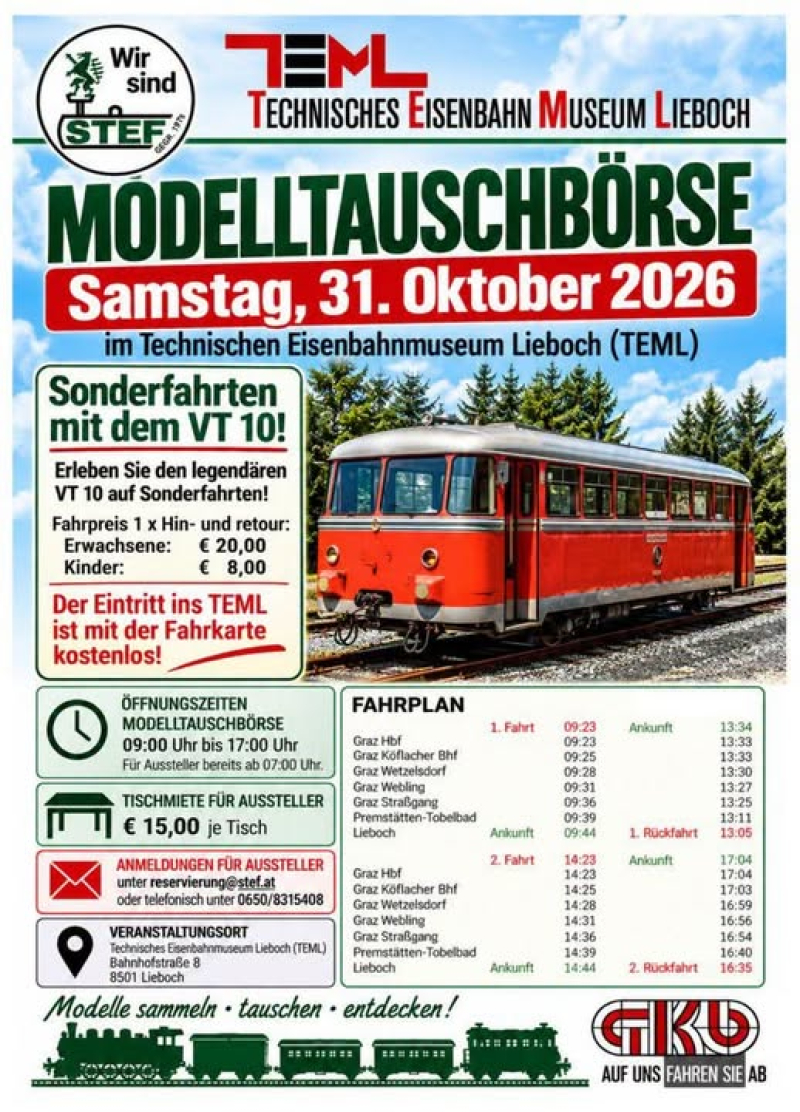 TEML: Modelltauschbörse am Samstag, 31 Oktober 2026