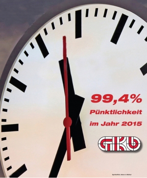 Hohe Pünktlichkeit bei der GKB