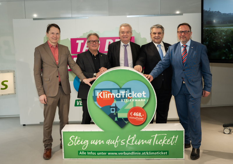 Bernhard Breit (A16), Peter Gspaltl (Verbund), Anton Lang, Franz Weintögl (GKB), Peter Wallich (ÖBB, v.l.) 