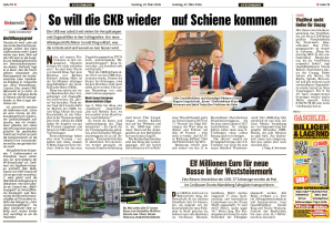 Kronen Zeitung: So will die GKB wieder auf Schiene kommen