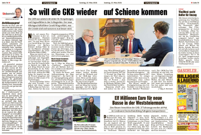 Kronen Zeitung: So will die GKB wieder auf Schiene kommen
